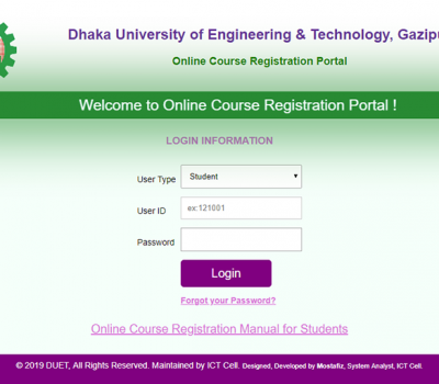 Online Course Registration (UG)