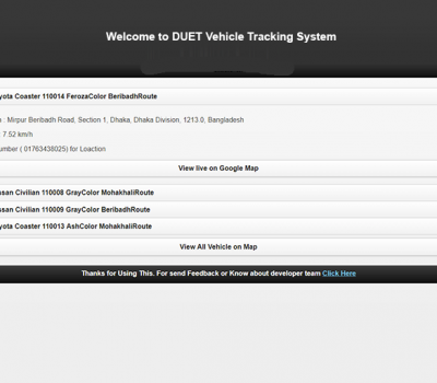 DUET Vehicle Tracking System
